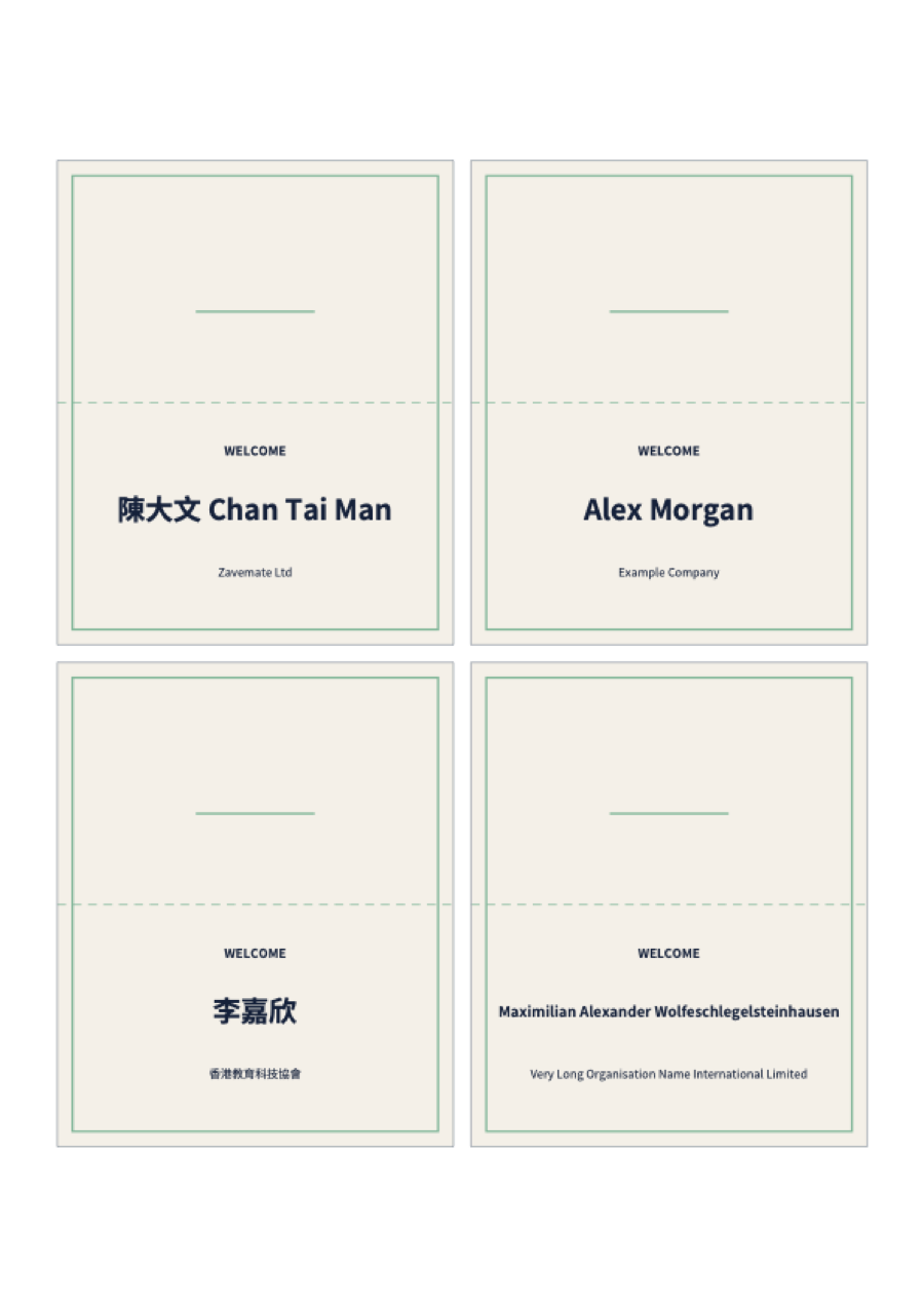 Place cards